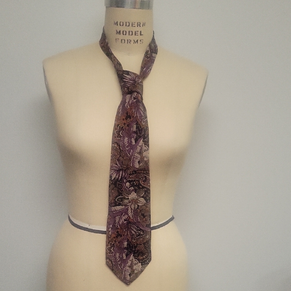 Pal Zileri Purple and Brown Paisley Tie